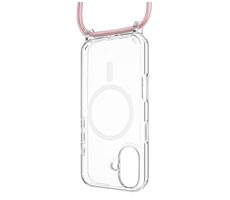 FIXED Puzdro MagPure Neck s ružovou šnúrkou na krk pre Apple iPhone 16 PLUS
