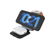 FIXED Skladací magnetický bezdrôtový nabíjací stojan 3v1 MagFlex Alu 15W+2.5W+3.5W sivý