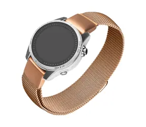FIXED Sieťovaný nerezový remienok Mesh Strap pre Garmin QuickFit 20mm ružovo zlatý