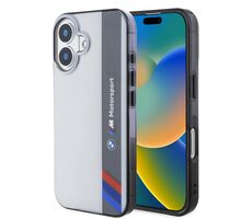BMW IML Motorsport Vertical Stripe Zadný Kryt pre Apple iPhone 16 PLUS sivá
