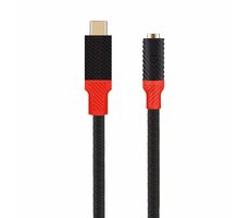 Tactical Pin4Fun Adapter USB-C/Jack 3,5mm 0,1m čierna/červená