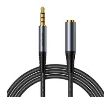 Joyroom SY-A09 Kábel Jack 3.5mm (M) - Jack 3.5mm (F) 1.2m čierna 