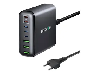 Blitzwolf BW-S26 čierna / Sieťová nabíjačka / 250W / 5x USB-C / 3x USB-A 