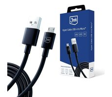 3mk dátový kábel - Hyper Cable A to Micro 1.2m 5V 2.4A čierna