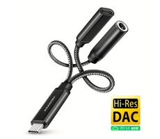 Axagon ADA-HCPD audio adaptér USB-C(M) - 3.5mm Jack + USB-C(F) čierna