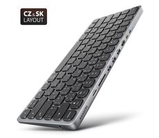 Axagon HMC-KB-CS, USB 5Gbps húb s CZ/SK klávesnicou, HDMI 4K/60Hz, 3x USB-A, SD/mSD, audio, PD 100W, kábel USB-C 60cm