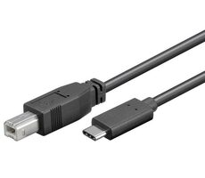 PremiumCord Kábel prepojovací USB C samec - USB 2.0 konektor B samec 1m