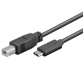 PremiumCord Kábel prepojovací USB C samec - USB 2.0 konektor B samec 1m