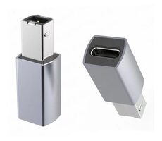 PremiumCord Aluminium adaptér USB C samica - USB2.0 B samec