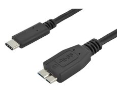 PremiumCord Kábel USB 3.2 C samec - USB 3.0 konektor Micro-B samec 0.6m