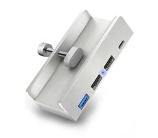Connect IT USB DeskHub 4v1 na dosku stola strieborná