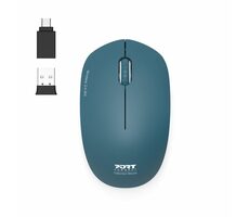 PORT CONNECT Wireless COLLECTION zafírová / bezdrôtová myš / USB-A/USB-C dongle / 2.4Ghz / 1600 DPI
