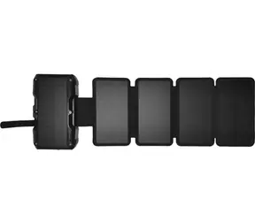 Sandberg Solar 5-Panel Powerbank čierna / bezdrôtové nabíjanie / USB-A/C / 27000mAh / 15W / IP54 / LCD displej