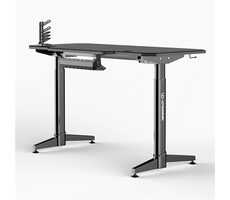 Ultradesk LEVEL V2 čierna / Herný elektricky nastaviteľný stôl / 140 x 68 x 72-117 cm / držiak slúchadiel&nápojov