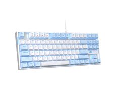 MageGee MK-STAR modro-biela / Mechanická klávesnica / US layout / Kábel USB / RGB podsvietenie 