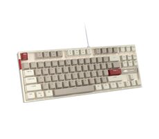 MageGee MK-STAR retro bielo-šedá / Mechanická klávesnica / US layout / kábel USB-A / RGB podsvietenie 