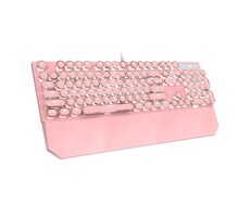 MageGee MK-STORM ružová / Mechanická klávesnica / US layout / kábel USB-A / RGB podsvietenie 