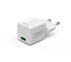 HAMA USB-C mini nabíjačka biela / 20W / USB-C / QC / PD / LED kontrolka