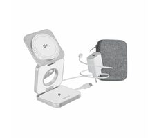 Epico UltraBase EF55 Qi2 Bezdrôtový nabíjací stojanček biela / MagSafe / 3v1 / 15W