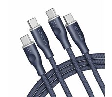 VOLTME Powerlink Rugg Series CTC Kábel USB-C(M) 5A/100W 1.8m modrá / 2x USB-C(M)
