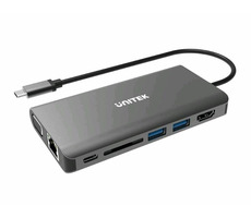 Rozbalené - Unitek D1019A 8v1 / Dokovacia stanica / 1x DVI-I / 1x HDMI / 1x DP / LAN / USB / rozbalené