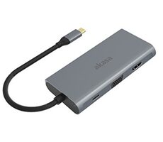 Akasa AK-CBCA21-18BK dokovacia stanica / USB-C / VGA / HDMI / RJ45 / 3x USB-A / SD/MicroSD