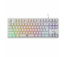 Baracuda KRILL Herná membránová klávesnica / US layout / 1.5m / RGB / USB / Antighosting 19 kláves / biela