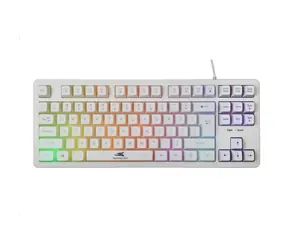 Baracuda KRILL Herná membránová klávesnica / US layout / 1.5m / RGB / USB / Antighosting 19 kláves / biela