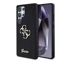 Guess PU FIXED Glitter 4G Metal Logo Zadný Kryt pre Samsung Galaxy S25 Ultra čierna