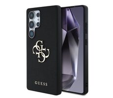 Guess PU Grained 4G Metal Logo Zadný Kryt pre Samsung Galaxy S25 Ultra čierna