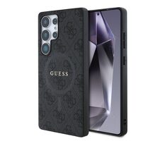 Guess PU Leather 4G Colored Ring MagSafe Zadný Kryt pre Samsung Galaxy S25 Ultra čierna