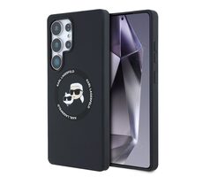 Karl Lagerfeld Liquid Silicone K&CH Heads MagSafe Zadný Kryt pre Samsung Galaxy S25 Ultra čierna
