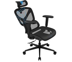 ThunderX3 YTC-Mesh čierno-modrá / Ergonomická stolička / nastaviteľné / sieťované / pojazdové kolieska / nosnosť 125 kg