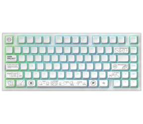 Dark Project ALU81A Terra Nova Wireless biela / herná klávesnica / mehanická / spínače g3ms Moonstone / RGB / BT & 2.4GHz