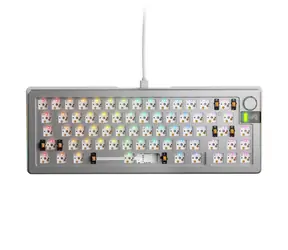Glorious GMMK 3 Pre 65% barebone ANSI strieborná / herná 65% TKL / USB-C / bez spínačov / ANSI layout / RGB / 1.4m