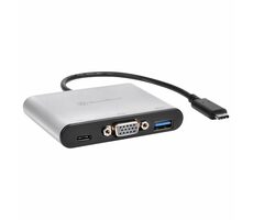 Silverstone SST-EP06C strieborná / dokovacia stanica / USB-C 3.1 - USB-C + USB-A + VGA