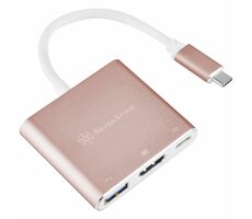 Silverstone SST-EP08P ružová / dokovacia stanica / USB-C 3.1 - USB-C + USB-A + HDMI