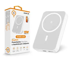 Aligator MagSafe Powerbanka Mag-Bank s bezdrôtovým nabíjaním / 10 000 mAh / biela