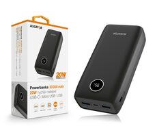 Aligator Powerbanka Power Delivery 20W / rýchle nabíjanie / 30 000 mAh / čierna