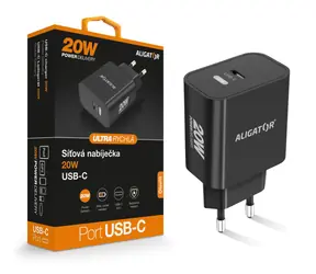Aligator Rýchla nabíjačka PD 20W USB-C / čierna