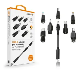 Aligator USB-C adaptér pre notebooky a ultrabooky so 7 výmennými koncovkami