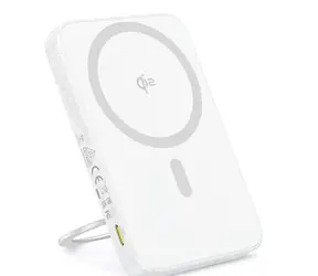 Baseus PicoGo Qi2 s otočným stojanom 5000mAh 20W biela / Powerbanka / USB-C / Qi2 / Magsafe