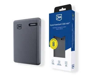 3mk Pocket 5000mAh šedá / Powerbanka / 12W / USB-C / dopredaj