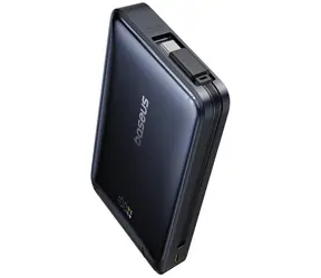 Baseus PicoGo Qi2 s káblom USB-C 10000mAh 45W čierna / Powerbanka / USB-C / Qi2 / Magsafe
