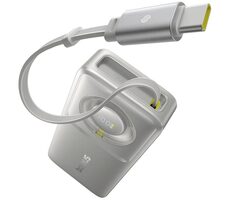 Baseus Free2Pull 10000mAh 30W s káblom USB-C sivá / Powerbanka / 2xUSB-C