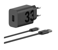 Motorola TurboPower Cestovné Nabíjačka čierna USB 33W / USB-A & USB-C / Quick Charge 3.0