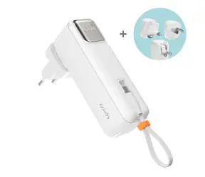 Epico UltraPack 2in1 5000mAh cestovná powerbanka a sieťový adaptér ET30 biela
