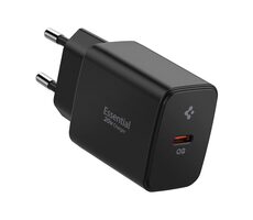 Spigen Essential (EE201EU) Napájací USB-C adaptér 20W čierna / GaN / USB PD 3.0 Fast Charging
