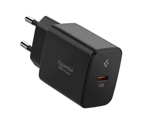 Spigen Essential (EE201EU) Napájací USB-C adaptér 20W čierna / GaN / USB PD 3.0 Fast Charging
