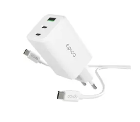 Epico UltraBoost EA40 GaN / 65W / sieťový adaptér + kábel 1.2m / biela / 1x USB-C na USB-C 